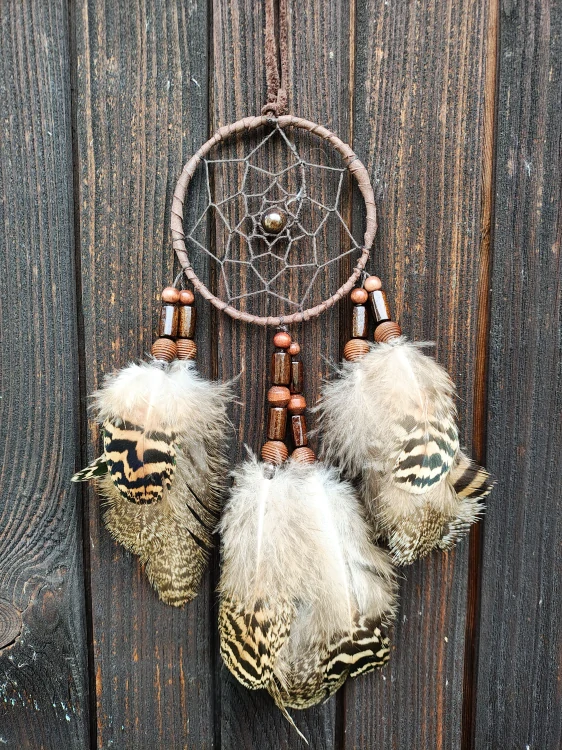 Lapač snů-authentic-7 cm - hnědý s bronzitem