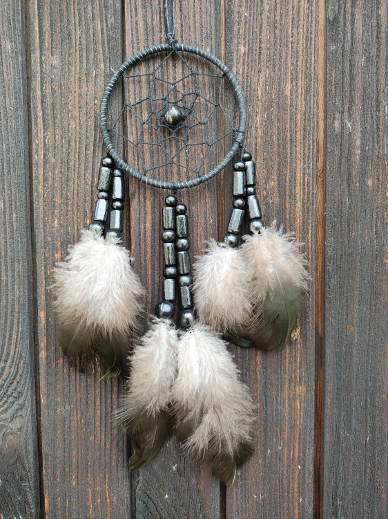 Lapač snů-authentic-7 cm - černý s jaspisem