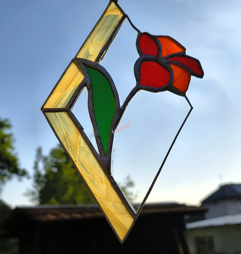Vitráž skleněná Tiffany - kytička