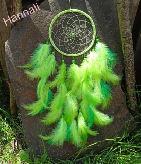 Lapač snů - Ø16 cm - zelený neon s jadeitem