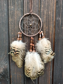 Lapač snů-authentic-7 cm - hnědý s bronzitem