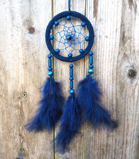 Lapač snů 8 cm - tm.modrá s lapis lazuli