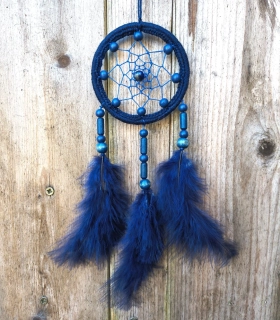 Lapač snů 8 cm - tm.modrá s lapis lazuli