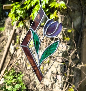 Vitráž skleněná Tiffany - tulipán