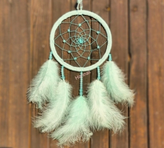 Lapač snů -NEON- Ø 16 cm - sv. tyrkysový (svítící)